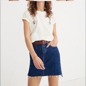 Madewell Stretch Denim Straight Skirt: Step-Hem